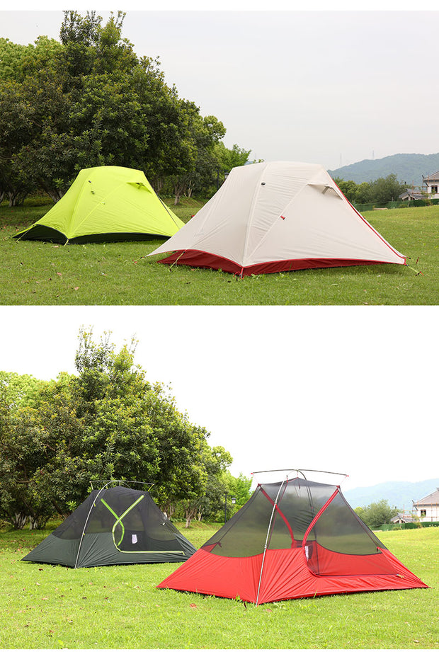 2 Person Ultralight Tent 20D Nylon Silicone Coated Fabric Waterproof Tourist Backpacking Tent