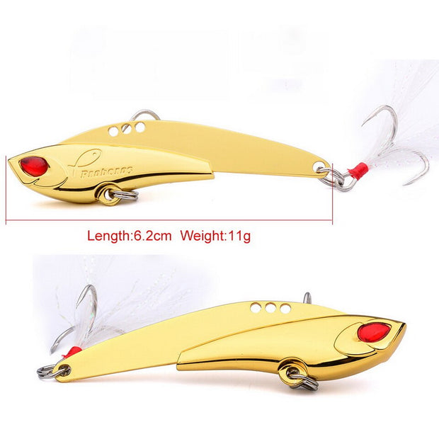 62mm Fishing Lures Hook Spoon Wobble Metal Hard Bait Vib Lures For Fishing