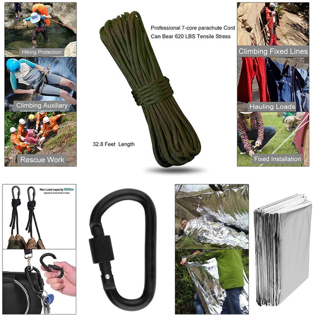 15pcs Outdoor Survival Kit Set Camping Travel Multifunction Tactical Defense And Fishing