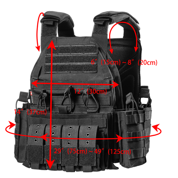 Outdoor Protective Adjustable 1000D Nylon Plate Carrier Tactical Vest Outdoor Protective Adjustable