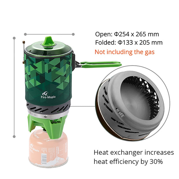 Portable Cooking System With Heat Exchanger Gas Stove Burner