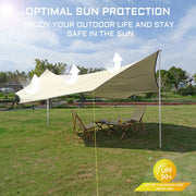 Octagon 5.1x5.1m Large Tarp Waterproof Shade Sail Sun Shelter