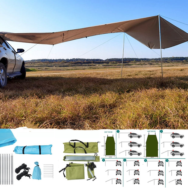 Anti-UV Sunshade Waterproof Camping Side Car Roof Top Tent