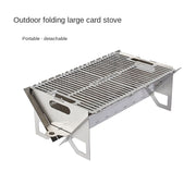 Folding Large Card Stove Portable Stainless Steel BBQ Grill Charcoal Oven