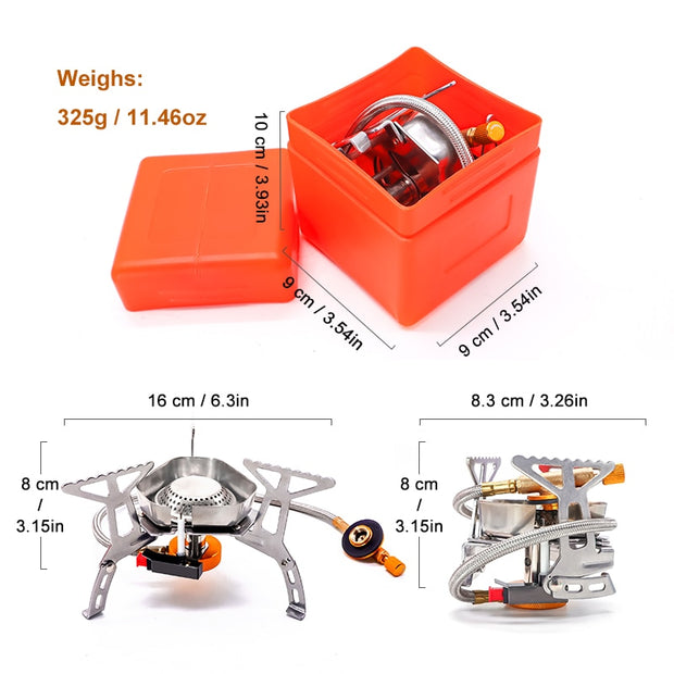 Camping Portable Folding Wind Proof Gas Stove Outdoor Strong Fire Stove Heater