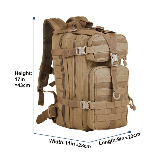 Men Army Military Tactical Backpack 1000D Polyester 30L 3P Softback