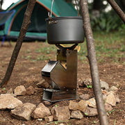 Portable Collapsible Camping Wood Stove Stainless Steel Rocket Stove