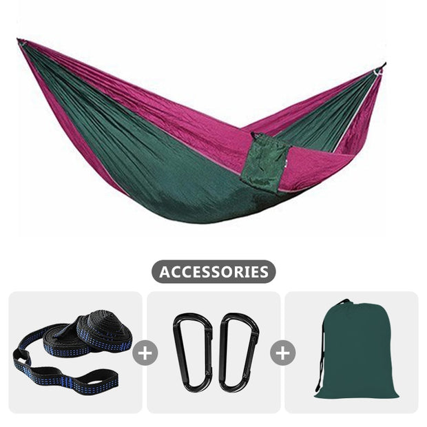 Camping Hammock For Single 220x100cm Outdoor Parachute Hammock Swing Travel