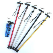 Foldable Adjustable height Aluminum alloy walking stick Climbing Hiking  Cane Four-section