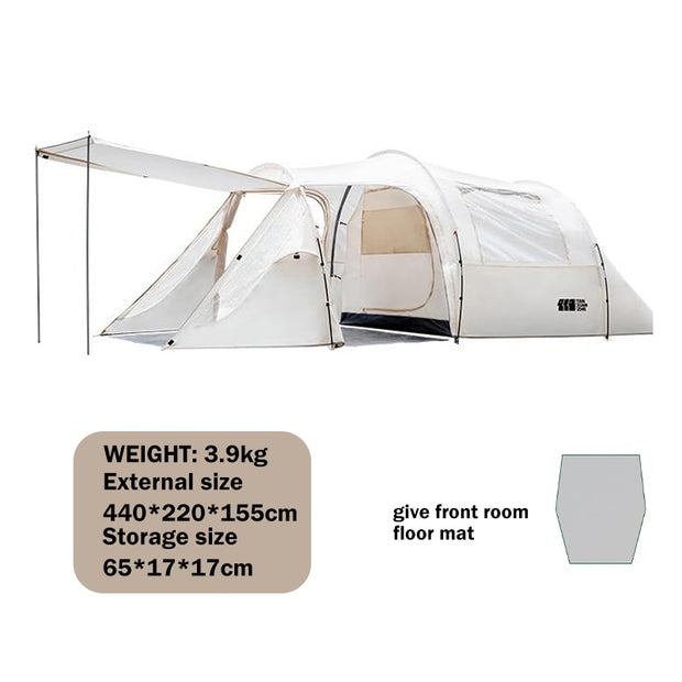 Tunnel Tent Outdoor Professional Camping Two Rooms One Hall Camping Tent