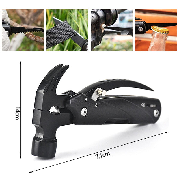 Camping Hunting Hiking Portable Stainless Steel Claw Hammer Pocket Multi Tool Outdoor Survival Equipment