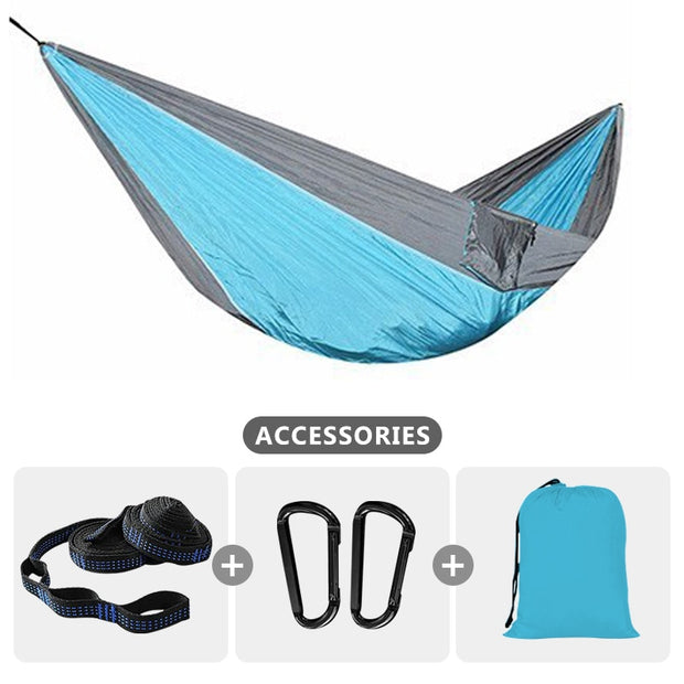 Camping Hammock For Single 220x100cm Outdoor Parachute Hammock Swing Travel