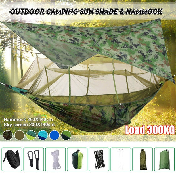 Lightweight Portable Camping Hammock Waterproof Mosquito Net Hammock Canopy 210T Nylon