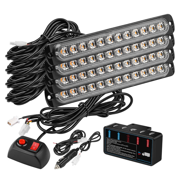 4pcs Strobe led kit 4 in 1 Wireless Control Led Strobe Grille Flashing Light bar