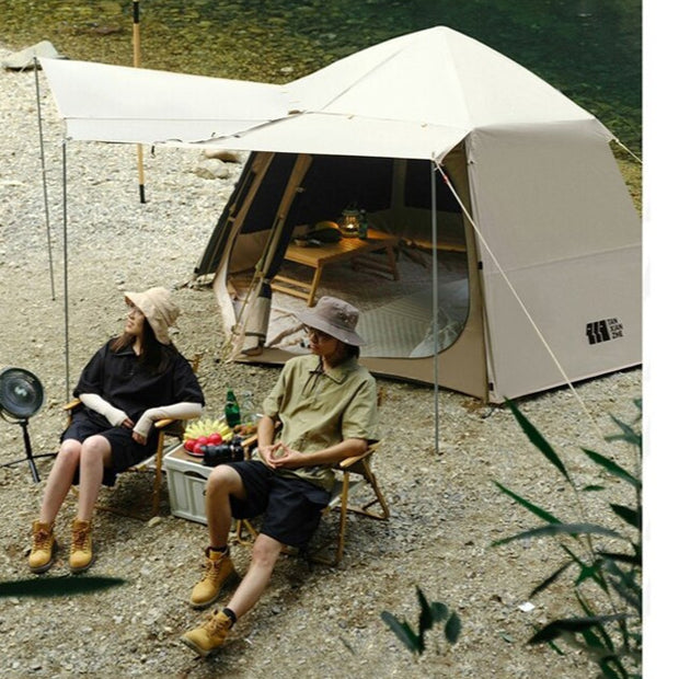 Outdoor Picnic Camping Portable Folding Main Hall Canopy Hexagonal Vinyl Tent Thickened Sunscreen And Rainproof