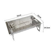 Folding Large Card Stove Portable Stainless Steel BBQ Grill Charcoal Oven