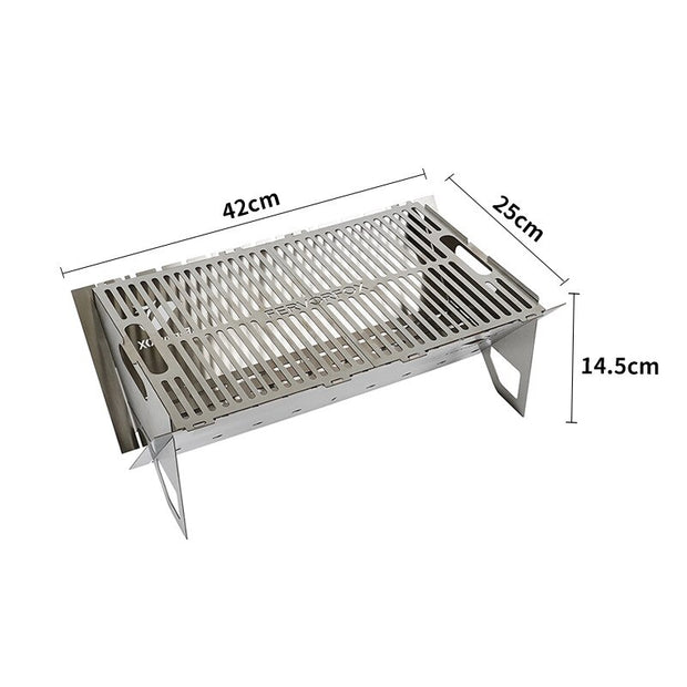 Folding Large Card Stove Portable Stainless Steel BBQ Grill Charcoal Oven