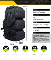 100L Large Army Luggage Camping Bag Outdoor Travel Shoulder Hiking Trekking Trip Tourist Military Tactical Bags