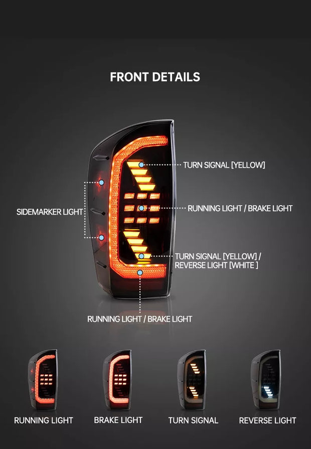 Toyota Tacoma 2016-2019 LED Taillights Set With Sequential Indicators