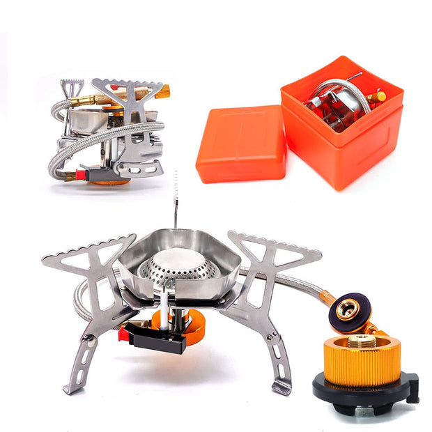 Camping Portable Folding Wind Proof Gas Stove Outdoor Strong Fire Stove Heater