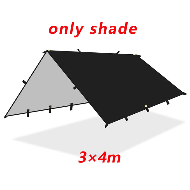 Camping 19 Hanging Points Tent Tarp Survival Sun Shelter Shade Canopy 4x4 3x4 3x3