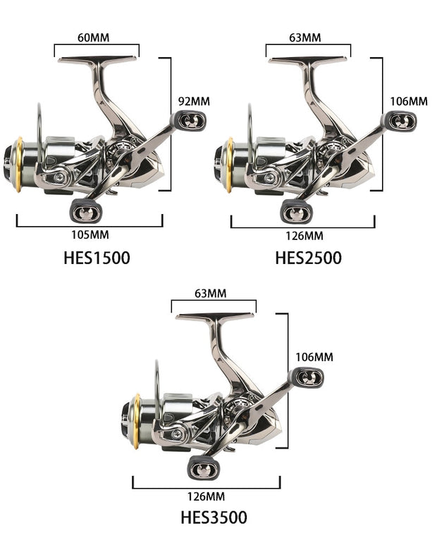 BLAST Shallow Spool Spinning Reel Double Handle Ratio 5.2:1 Brake Force 12kg Left Right-hand Saltwater Fishing Reel