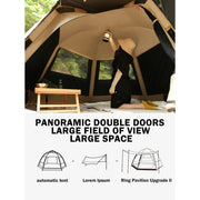 Outdoor Picnic Camping Portable Folding Main Hall Canopy Hexagonal Vinyl Tent Thickened Sunscreen And Rainproof