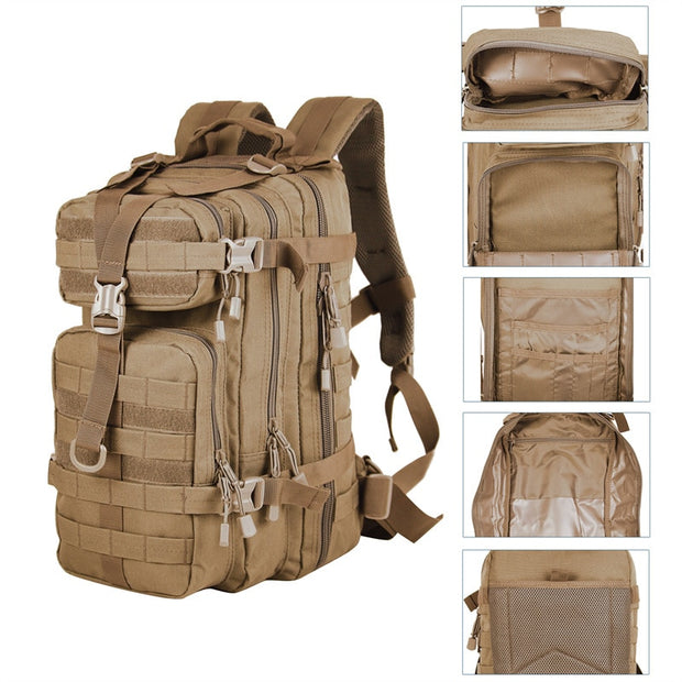 Men Army Military Tactical Backpack 1000D Polyester 30L 3P Softback