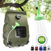 20L Outdoor Camping Hiking Solar Shower Bag  Hydration Bag Hose Switchable Shower Head