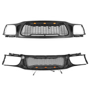 upgrade the look of your Toyota Tacoma 2001-2004 Honeycomb Bumper Front Grill With 3 Amber LED Grill Lights