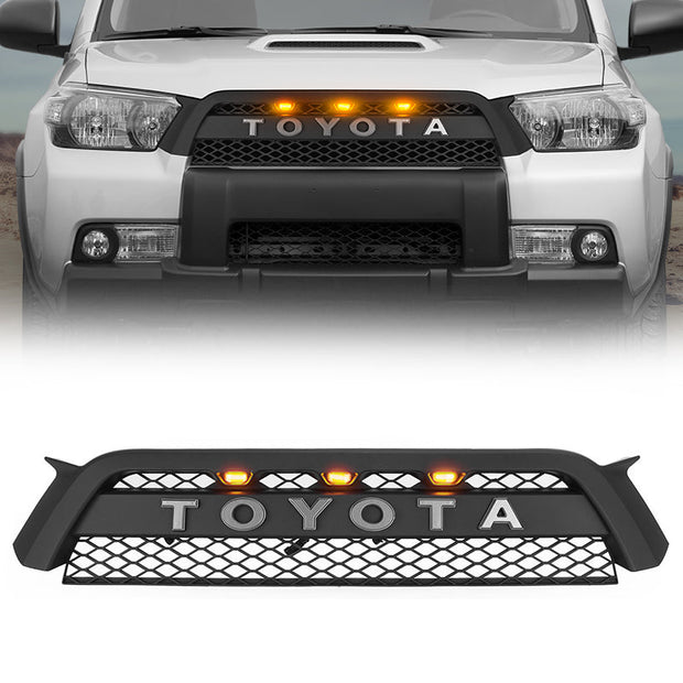 Black front grille with amber LED lights for 2010-2013 Toyota 4Runner