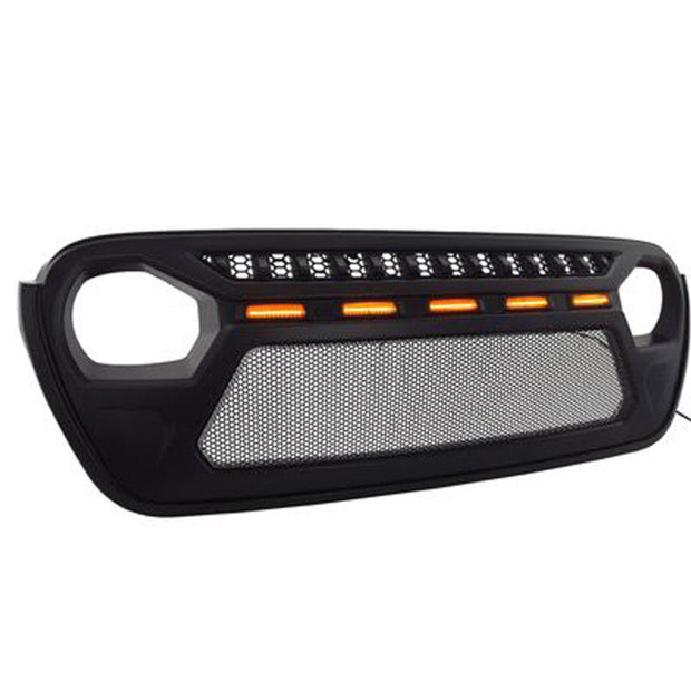 Jeep Wrangler JL 4th Generation Front Grill With Amber LED Running Lights