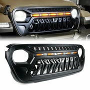 Jeep Wrangler JL 4th Generation Front Sparkle Grill With Amber LED Running Lights