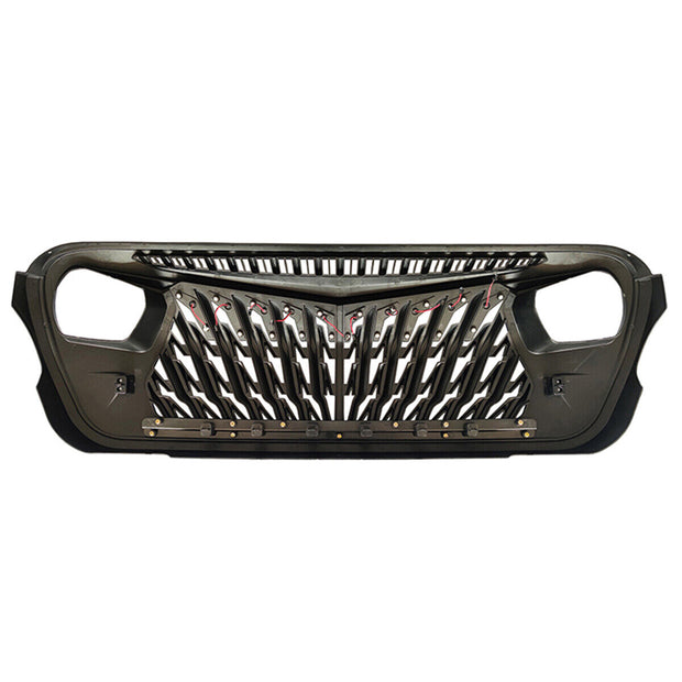Jeep Wrangler JL 4th Generation Front Racing Grill With Amber LED Running Lights