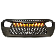 Jeep Wrangler JL 4th Generation Front Racing Grill With Amber LED Running Lights